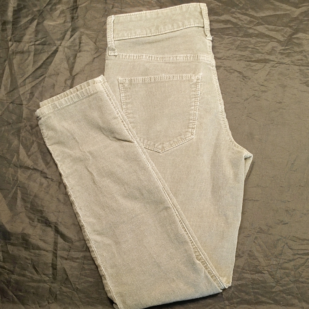 High Rise Sage Green Button Fly Cords - Picture 6 of 6